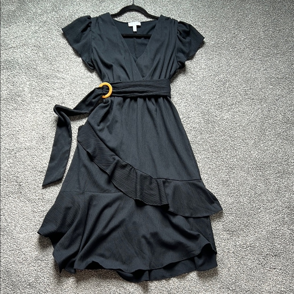 Elegant Black Wrap Dress